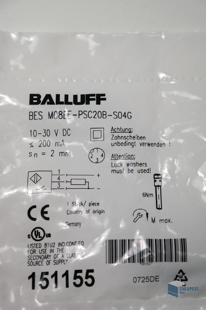 BALLUFF induktiver Sensor BES M08EH-PSC20B-S04G NEU OVP 