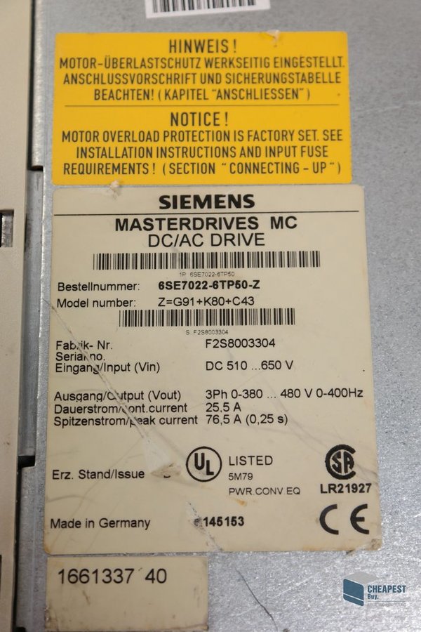 Siemens 6SE7022-6TP50-Z