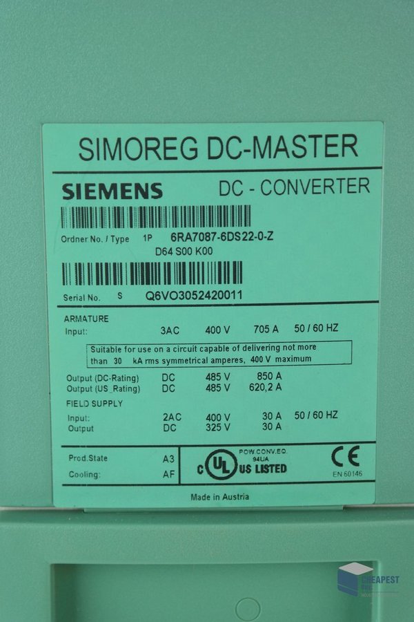 Siemens 6RA7087-6DS22-0-Z
